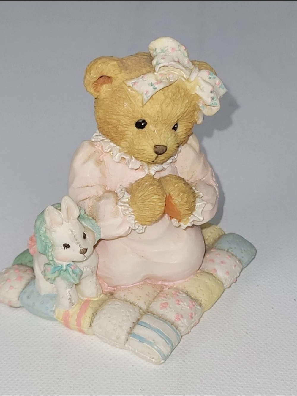 Cherished Teddies 911429 PATRICE Praying Bear Figurine w/ Bunny Box & COA 1992